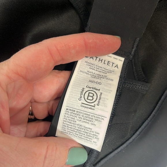 ATHLETA Hustle Bra Supersonic 36D/DD Black Pullover - Picture 4 of 4